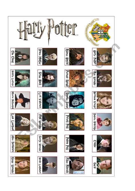 harry potter guess who printable.